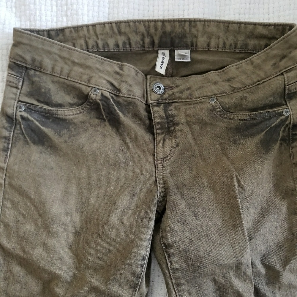 Distressed, Army Green Skinny Mango Jeans (6)